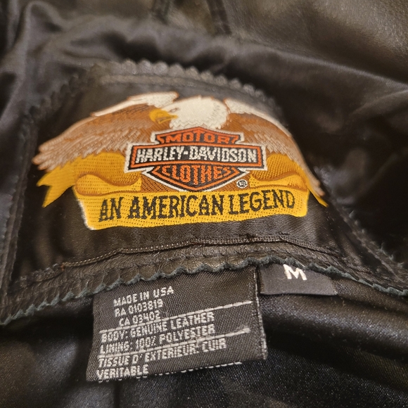 🏍EUC~ HARLEY-DAVIDSON VINTAGE GENUINE LEATHER BOMBER JACKET - Picture 6 of 9